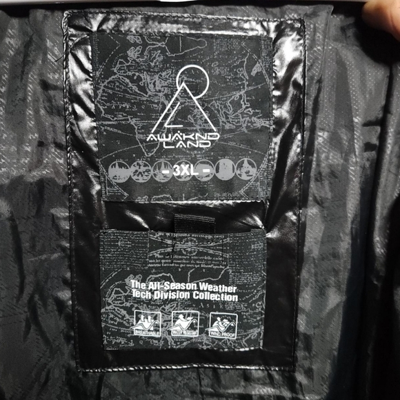 Rare Stylish Black and White Puffer Jacket with Removabe Hood & Fur Trim Mens 3x - Picture 8 of 16